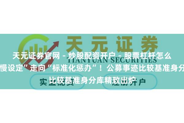 天元证券官网 - 炒股配资开户 - 股票杠杆怎么注册 从“缓慢设定”走向“标准化惩办”！公募事迹比较基准身分库精致出炉