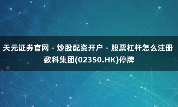 天元证券官网 - 炒股配资开户 - 股票杠杆怎么注册 数科集团(02350.HK)停牌