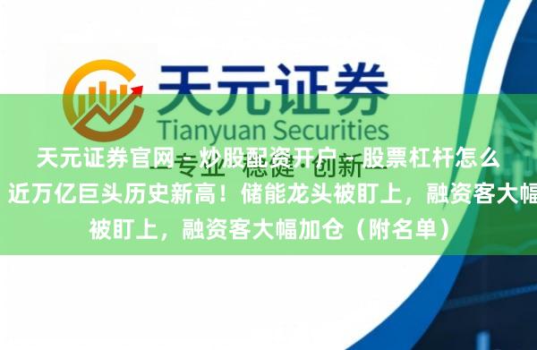 天元证券官网 - 炒股配资开户 - 股票杠杆怎么注册 601088，近万亿巨头历史新高！储能龙头被盯上，融资客大幅加仓（附名单）