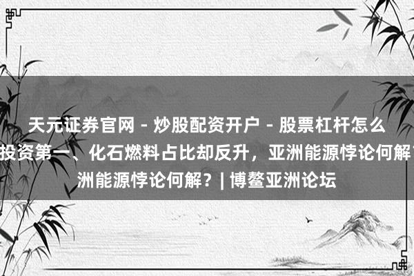 天元证券官网 - 炒股配资开户 - 股票杠杆怎么注册 可再生能源投资第一、化石燃料占比却反升，亚洲能源悖论何解？| 博鳌亚洲论坛