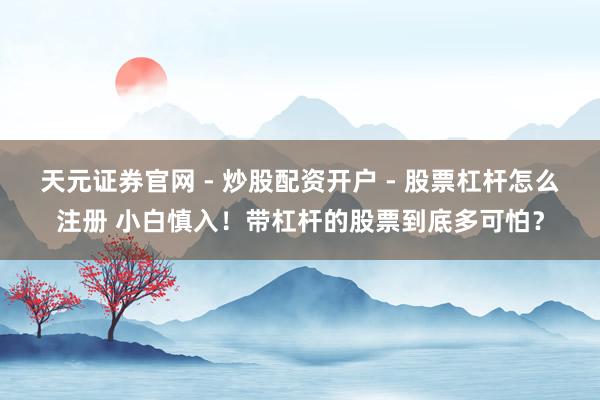 天元证券官网 - 炒股配资开户 - 股票杠杆怎么注册 小白慎入！带杠杆的股票到底多可怕？
