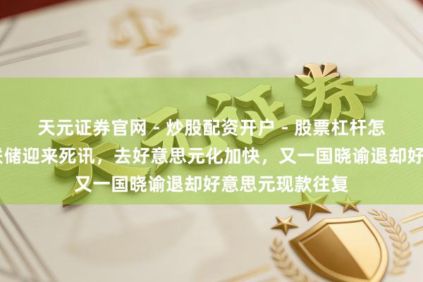 天元证券官网 - 炒股配资开户 - 股票杠杆怎么注册 好意思联储迎来死讯，去好意思元化加快，又一国晓谕退却好意思元现款往复