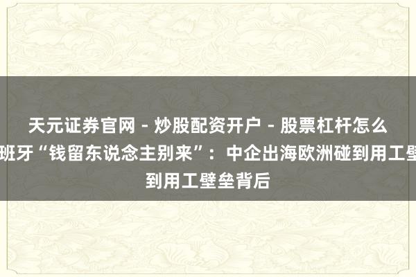 天元证券官网 - 炒股配资开户 - 股票杠杆怎么注册 西班牙“钱留东说念主别来”：中企出海欧洲碰到用工壁垒背后