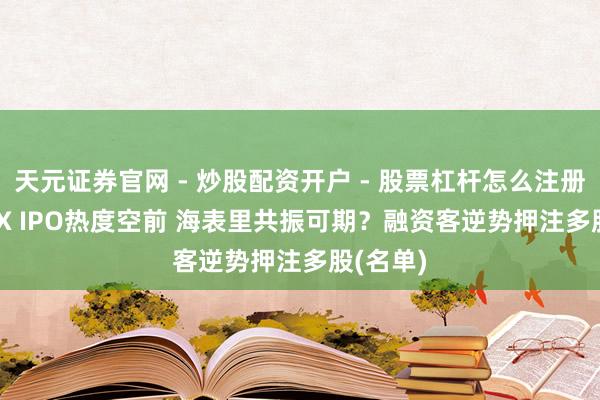 天元证券官网 - 炒股配资开户 - 股票杠杆怎么注册 SpaceX IPO热度空前 海表里共振可期？融资客逆势押注多股(名单)