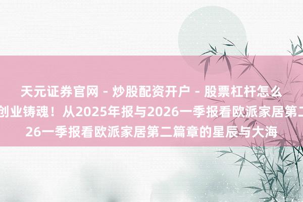 天元证券官网 - 炒股配资开户 - 股票杠杆怎么注册 登峰向新，再创业铸魂！从2025年报与2026一季报看欧派家居第二篇章的星辰与大海